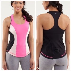 Lululemon Pink/Black/White Workout Tank